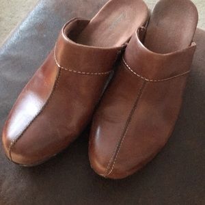 Clarks Leather Studded Clogs, 9.5